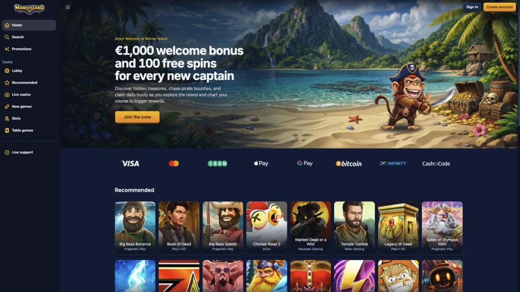 gokken zonder cruks ervaringen met het winner island online casino